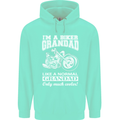 Biker Grandad Motorbike Grandparents Day Mens 80% Cotton Hoodie Peppermint