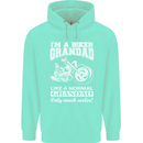 Biker Grandad Motorbike Grandparents Day Mens 80% Cotton Hoodie Peppermint