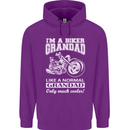 Biker Grandad Motorbike Grandparents Day Mens 80% Cotton Hoodie Purple