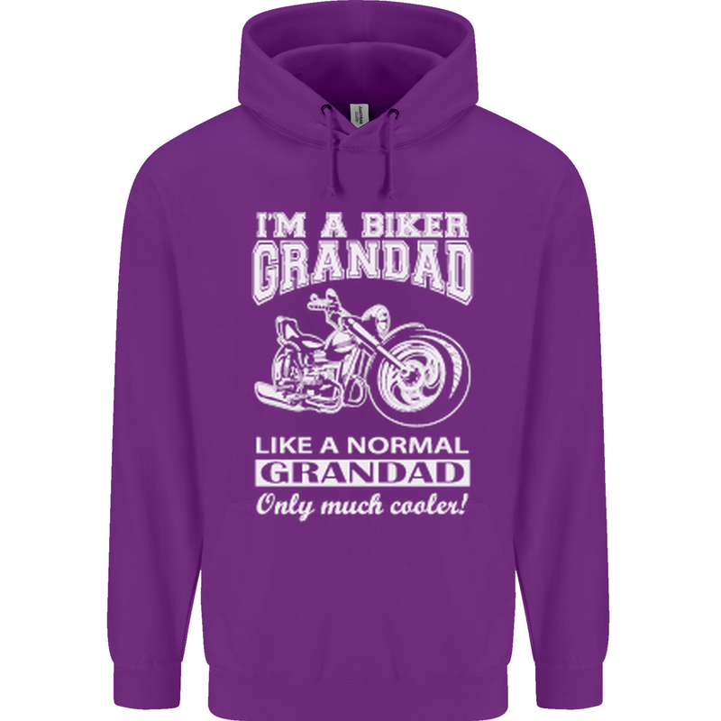 Biker Grandad Motorbike Grandparents Day Mens 80% Cotton Hoodie Purple