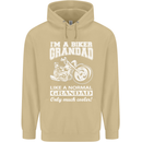 Biker Grandad Motorbike Grandparents Day Mens 80% Cotton Hoodie Sand