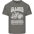 Biker Grandad Motorbike Grandparents Day Mens Cotton T-Shirt Tee Top Charcoal