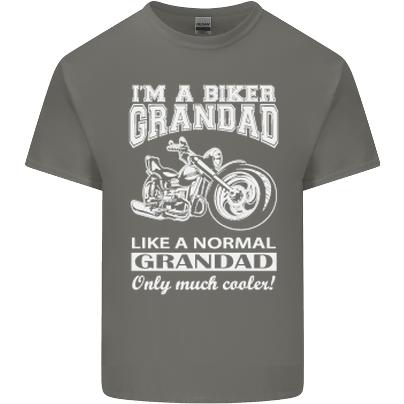 Biker Grandad Motorbike Grandparents Day Mens Cotton T-Shirt Tee Top Charcoal