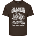 Biker Grandad Motorbike Grandparents Day Mens Cotton T-Shirt Tee Top Dark Chocolate