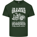 Biker Grandad Motorbike Grandparents Day Mens Cotton T-Shirt Tee Top Forest Green