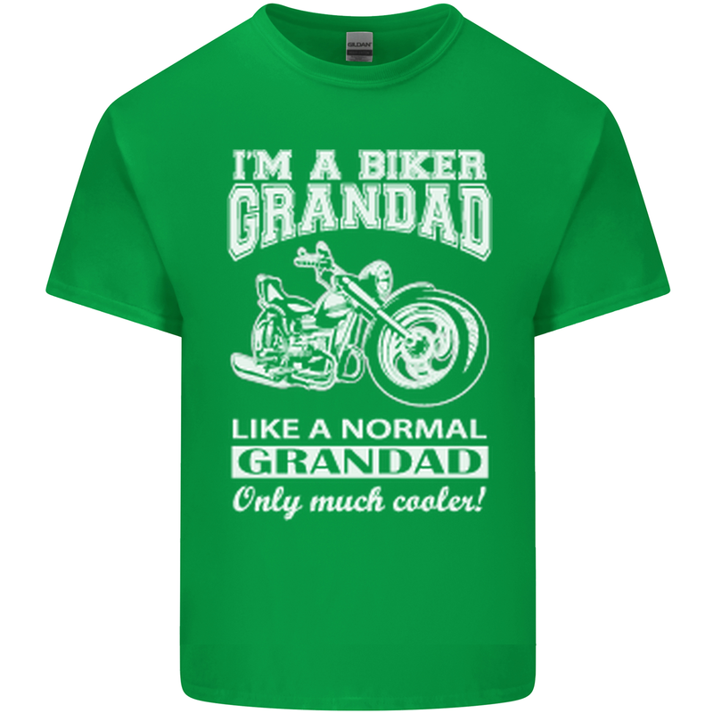 Biker Grandad Motorbike Grandparents Day Mens Cotton T-Shirt Tee Top Irish Green