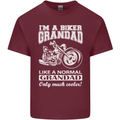 Biker Grandad Motorbike Grandparents Day Mens Cotton T-Shirt Tee Top Maroon