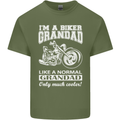 Biker Grandad Motorbike Grandparents Day Mens Cotton T-Shirt Tee Top Military Green