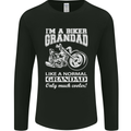 Biker Grandad Motorbike Grandparents Day Mens Long Sleeve T-Shirt Black