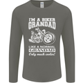 Biker Grandad Motorbike Grandparents Day Mens Long Sleeve T-Shirt Charcoal