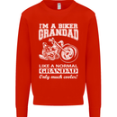 Biker Grandad Motorbike Grandparents Day Mens Sweatshirt Jumper Bright Red