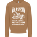 Biker Grandad Motorbike Grandparents Day Mens Sweatshirt Jumper Caramel Latte