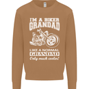 Biker Grandad Motorbike Grandparents Day Mens Sweatshirt Jumper Caramel Latte