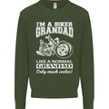 Biker Grandad Motorbike Grandparents Day Mens Sweatshirt Jumper Forest Green