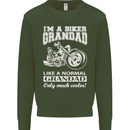 Biker Grandad Motorbike Grandparents Day Mens Sweatshirt Jumper Forest Green