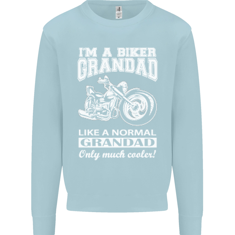 Biker Grandad Motorbike Grandparents Day Mens Sweatshirt Jumper Light Blue