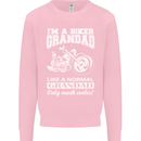 Biker Grandad Motorbike Grandparents Day Mens Sweatshirt Jumper Light Pink