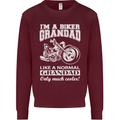 Biker Grandad Motorbike Grandparents Day Mens Sweatshirt Jumper Maroon