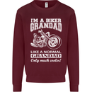 Biker Grandad Motorbike Grandparents Day Mens Sweatshirt Jumper Maroon