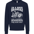 Biker Grandad Motorbike Grandparents Day Mens Sweatshirt Jumper Navy Blue