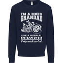 Biker Grandad Motorbike Grandparents Day Mens Sweatshirt Jumper Navy Blue