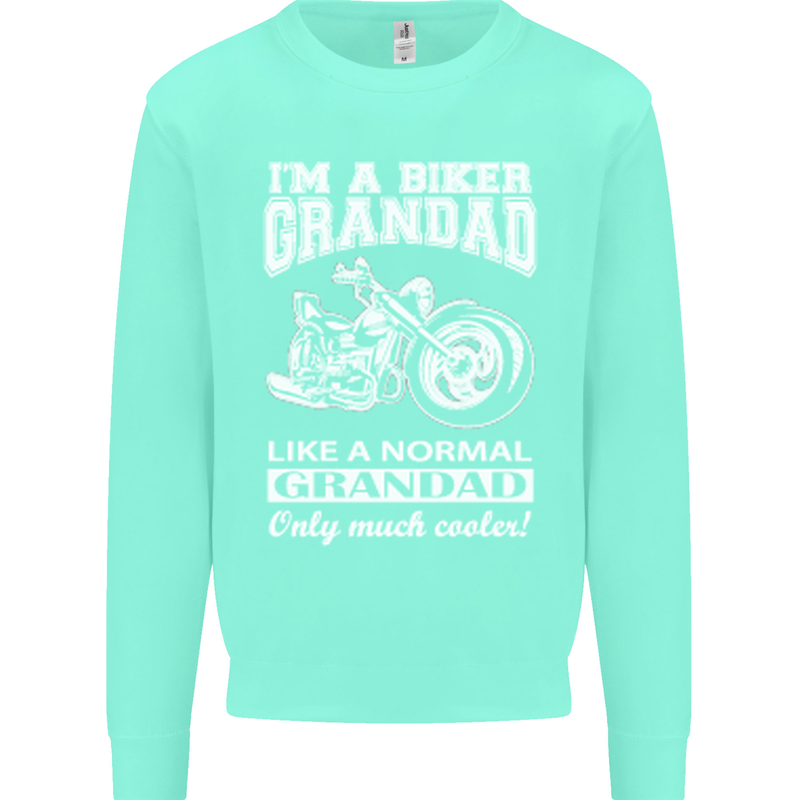 Biker Grandad Motorbike Grandparents Day Mens Sweatshirt Jumper Peppermint