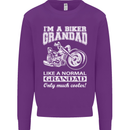 Biker Grandad Motorbike Grandparents Day Mens Sweatshirt Jumper Purple