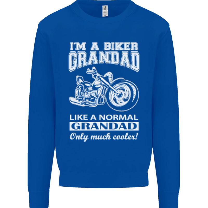 Biker Grandad Motorbike Grandparents Day Mens Sweatshirt Jumper Royal Blue