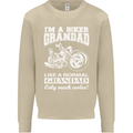 Biker Grandad Motorbike Grandparents Day Mens Sweatshirt Jumper Sand