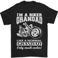 Biker Grandad Motorbike Grandparents Day Mens T-Shirt Cotton Gildan Black