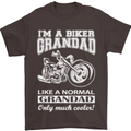 Biker Grandad Motorbike Grandparents Day Mens T-Shirt Cotton Gildan Dark Chocolate