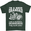 Biker Grandad Motorbike Grandparents Day Mens T-Shirt Cotton Gildan Forest Green