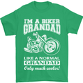 Biker Grandad Motorbike Grandparents Day Mens T-Shirt Cotton Gildan Irish Green