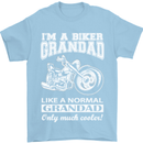 Biker Grandad Motorbike Grandparents Day Mens T-Shirt Cotton Gildan Light Blue