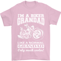 Biker Grandad Motorbike Grandparents Day Mens T-Shirt Cotton Gildan Light Pink