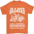Biker Grandad Motorbike Grandparents Day Mens T-Shirt Cotton Gildan Orange