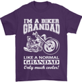 Biker Grandad Motorbike Grandparents Day Mens T-Shirt Cotton Gildan Purple