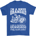 Biker Grandad Motorbike Grandparents Day Mens T-Shirt Cotton Gildan Royal Blue