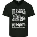 Biker Grandad Motorbike Grandparents Day Mens V-Neck Cotton T-Shirt Black