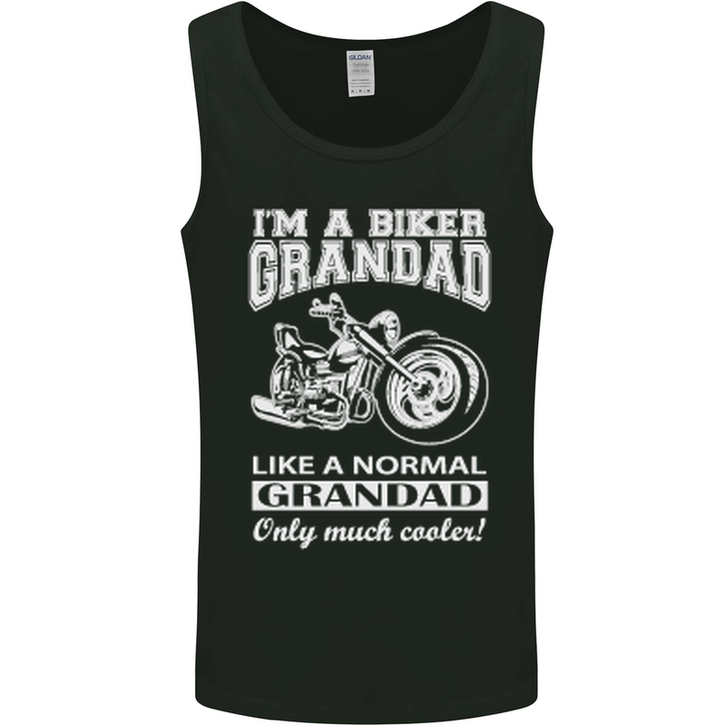 Biker Grandad Motorbike Grandparents Day Mens Vest Tank Top Black