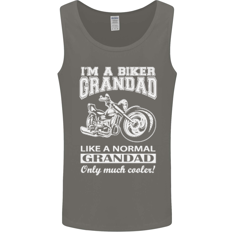 Biker Grandad Motorbike Grandparents Day Mens Vest Tank Top Charcoal
