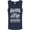 Biker Grandad Motorbike Grandparents Day Mens Vest Tank Top Navy Blue