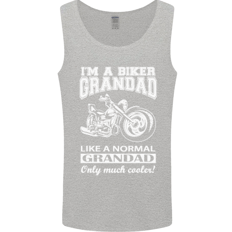 Biker Grandad Motorbike Grandparents Day Mens Vest Tank Top Sports Grey