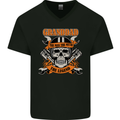 Biker Grandad the Man Myth Legend Funny Mens V-Neck Cotton T-Shirt Black