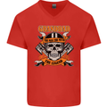 Biker Grandad the Man Myth Legend Funny Mens V-Neck Cotton T-Shirt Red