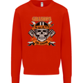 Biker Grandpa the Man Myth Legend Funny Mens Sweatshirt Jumper Bright Red