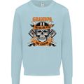 Biker Grandpa the Man Myth Legend Funny Mens Sweatshirt Jumper Light Blue