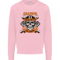 Biker Grandpa the Man Myth Legend Funny Mens Sweatshirt Jumper Light Pink