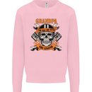 Biker Grandpa the Man Myth Legend Funny Mens Sweatshirt Jumper Light Pink