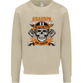 Biker Grandpa the Man Myth Legend Funny Mens Sweatshirt Jumper Sand